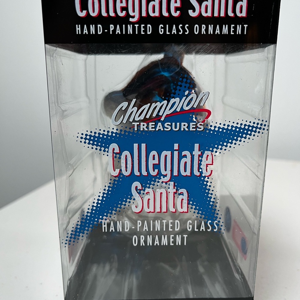 Virginia Tech Collegiate Santa hand painted Glass Ornament 5” - Picture 2 of 3
